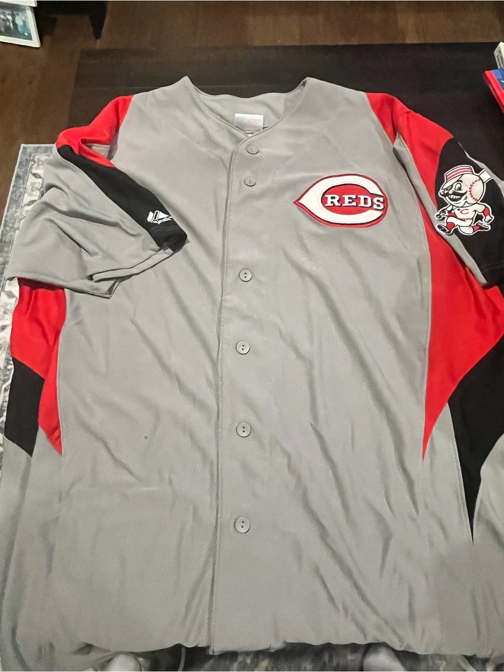 Cincinnati Reds Grey & Red Baseball Jersey XL